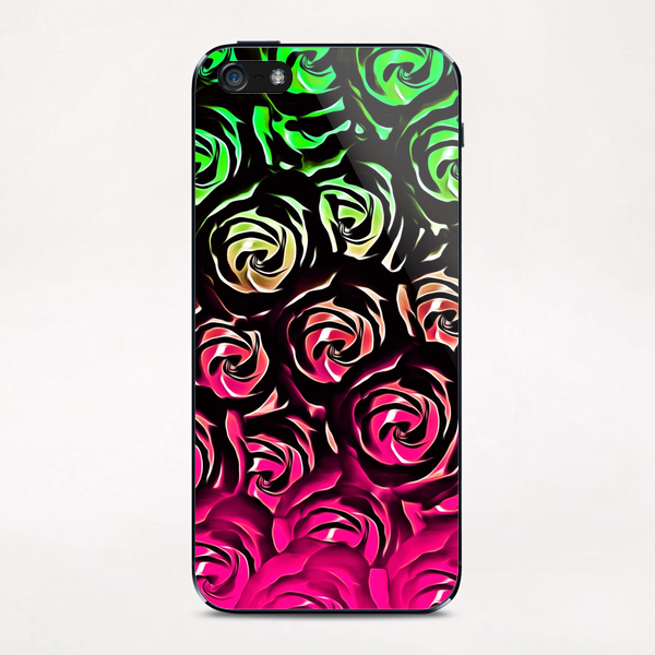 rose pattern texture abstract background in pink and green iPhone & iPod Skin by Timmy333