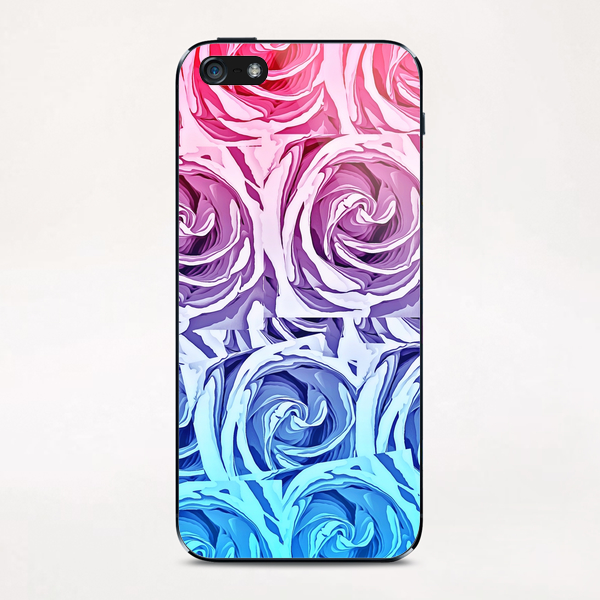 closeup pink rose and blue rose texture pattern abstract background iPhone & iPod Skin by Timmy333