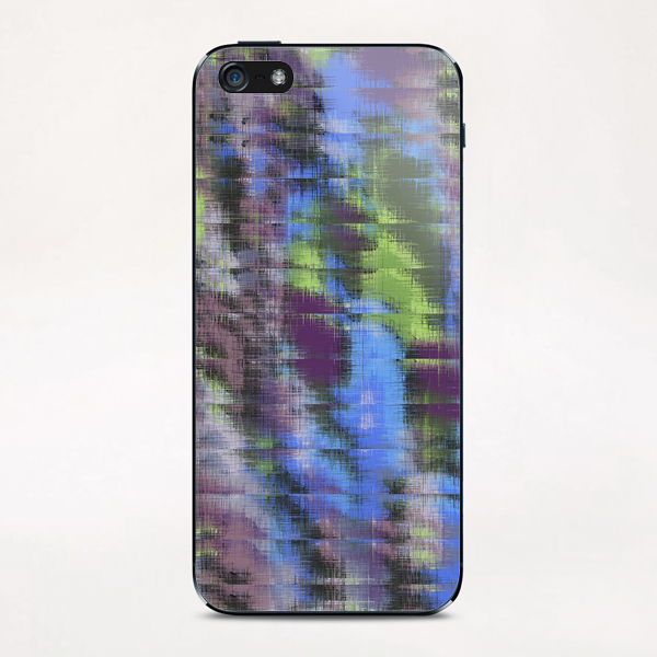 psychedelic geometric abstract pattern in blue green brown iPhone & iPod Skin by Timmy333