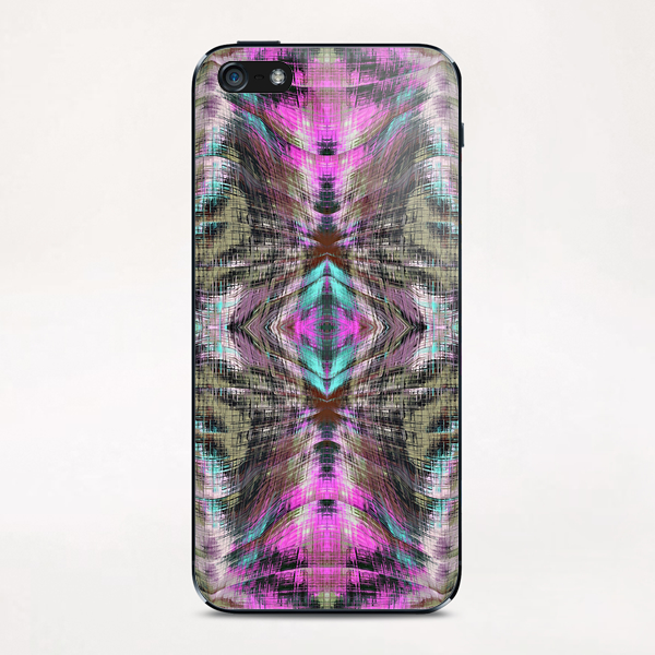 geometric symmetry pattern abstract background in pink blue brown iPhone & iPod Skin by Timmy333