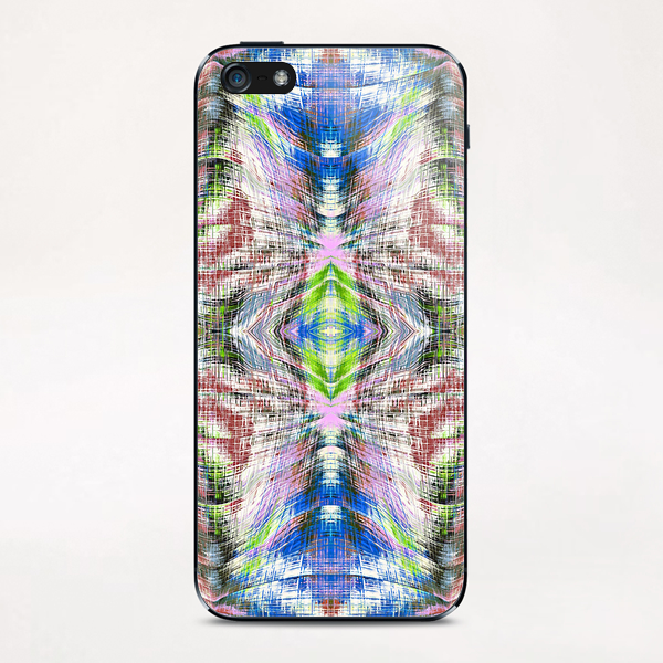 geometric symmetry pattern abstract background in pink blue green brown iPhone & iPod Skin by Timmy333