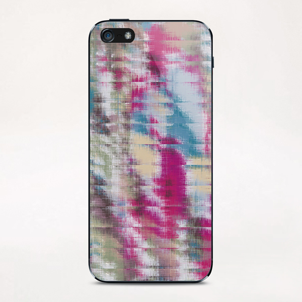 psychedelic geometric abstract pattern in pink blue brown iPhone & iPod Skin by Timmy333