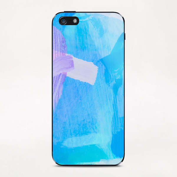 brush painting texture abstract background in blue purple iPhone & iPod Skin by Timmy333