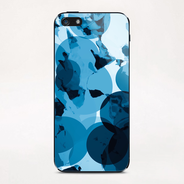 circle pattern abstract with blue splash painting background iPhone & iPod Skin by Timmy333