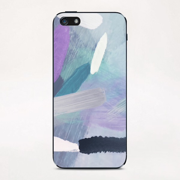 brush painting texture abstract background in purple green black iPhone & iPod Skin by Timmy333