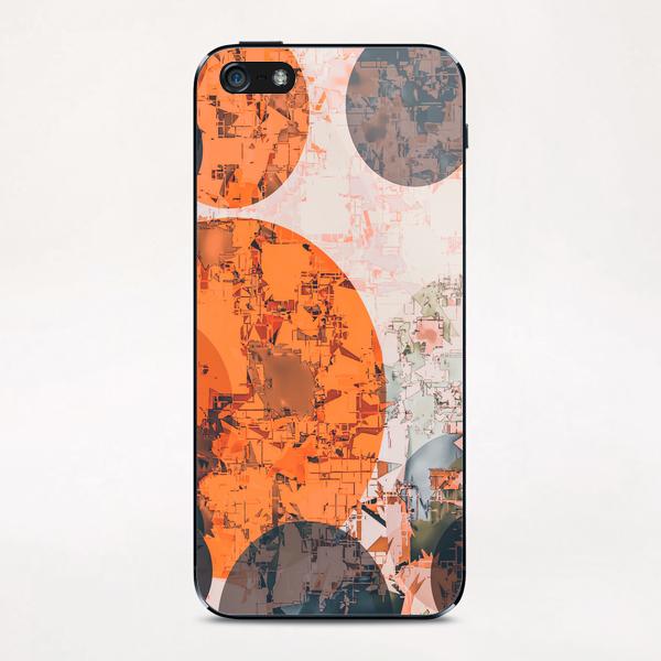 geometric circle pattern abstract in orange and brown iPhone & iPod Skin by Timmy333