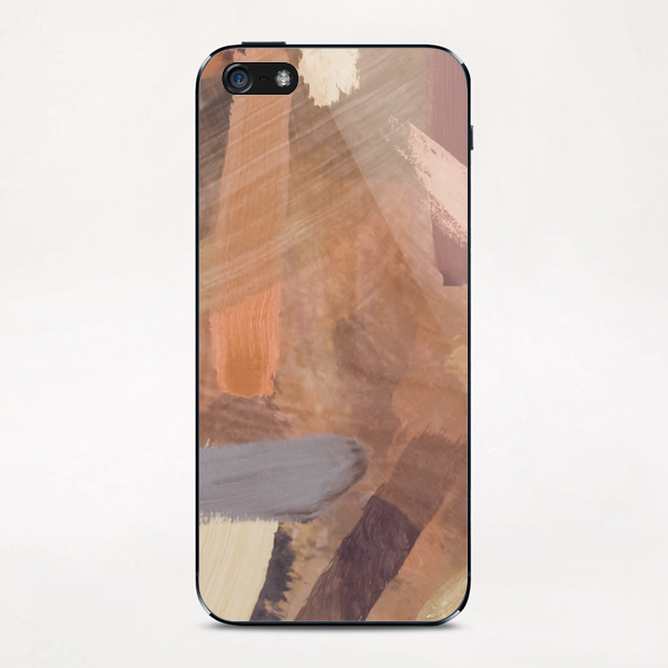 brush painting texture abstract background in brown and black iPhone & iPod Skin by Timmy333