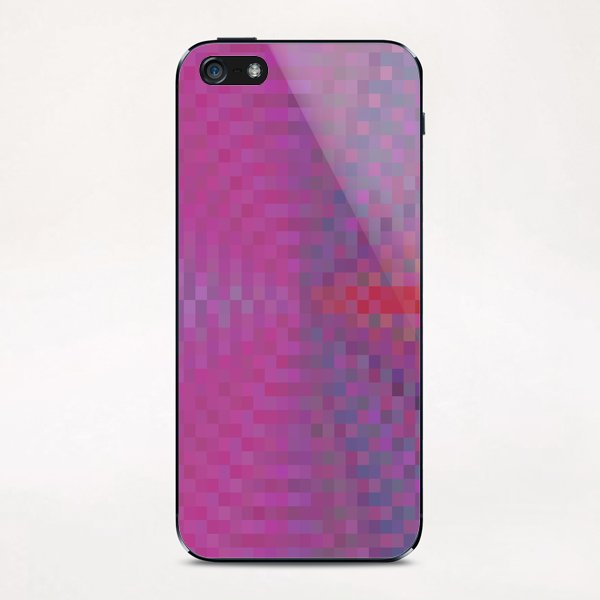 geometric square pixel pattern abstract background in pink and blue iPhone & iPod Skin by Timmy333
