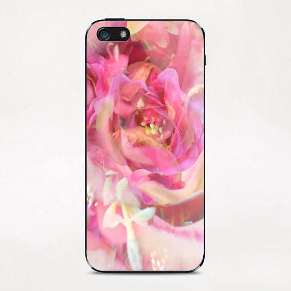 blooming pink rose texture abstract background iPhone & iPod Skin by Timmy333