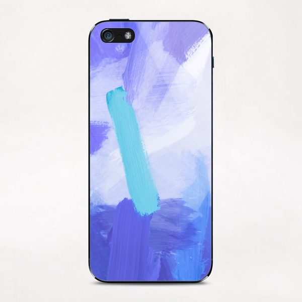 brush painting texture abstract background in blue iPhone & iPod Skin by Timmy333