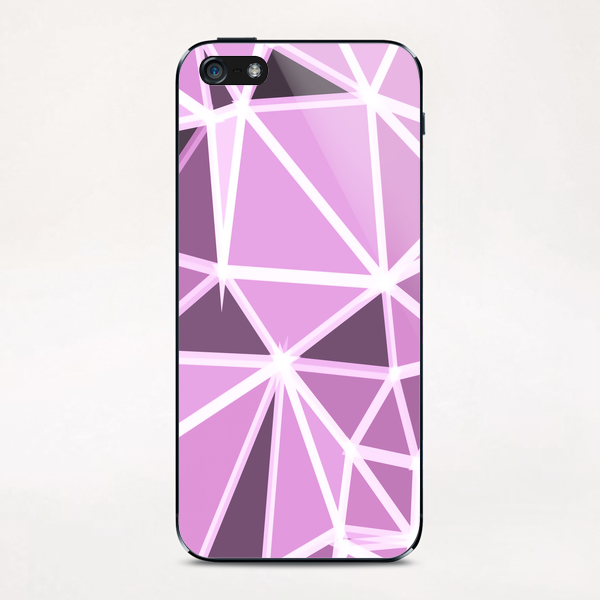 geometric triangle pattern abstract background in pink and white iPhone & iPod Skin by Timmy333