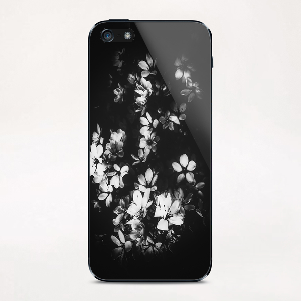 flowers background in black and white iPhone & iPod Skin by Timmy333