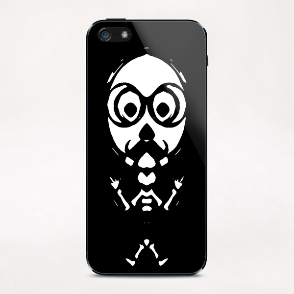 old skinny skull and bone with glasses in black and white iPhone & iPod Skin by Timmy333