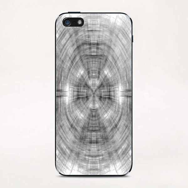psychedelic drawing symmetry graffiti abstract pattern in black and white iPhone & iPod Skin by Timmy333