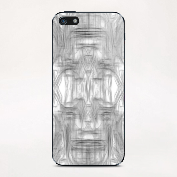 psychedelic graffiti skull art abstract in black and white iPhone & iPod Skin by Timmy333