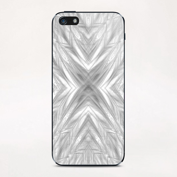 psychedelic drawing symmetry graffiti art abstract pattern in black and white iPhone & iPod Skin by Timmy333