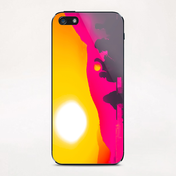 summer sunset light with mountain background iPhone & iPod Skin by Timmy333