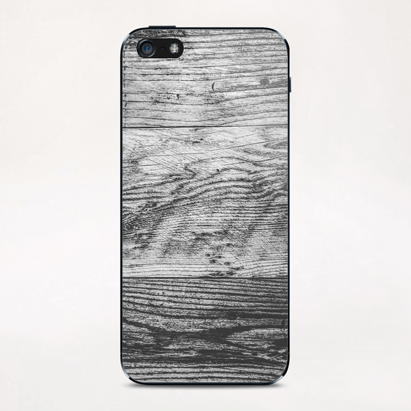 vintage wood texture background in black and white iPhone & iPod Skin by Timmy333