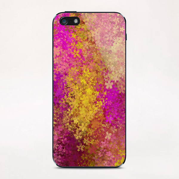 flower pattern abstract background in pink and yellow iPhone & iPod Skin by Timmy333