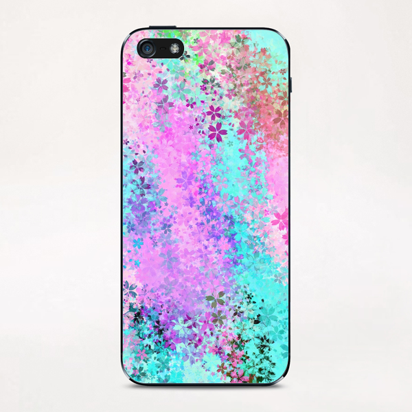 flower pattern abstract background in pink purple blue green iPhone & iPod Skin by Timmy333