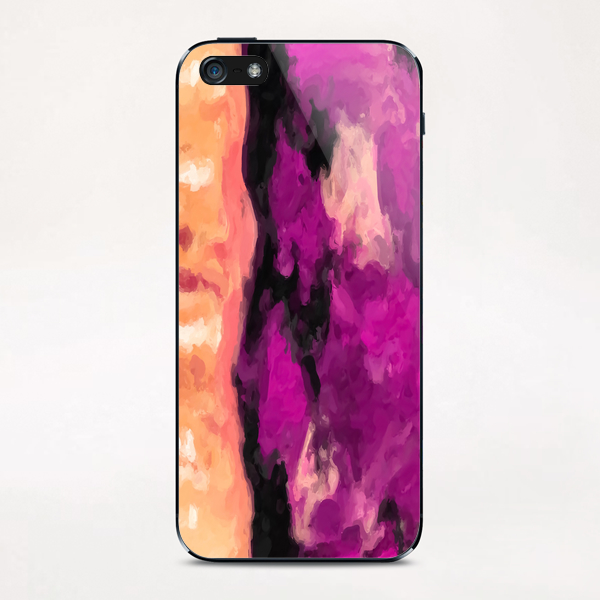 psychedelic splash painting abstract texture in pink purple black iPhone & iPod Skin by Timmy333