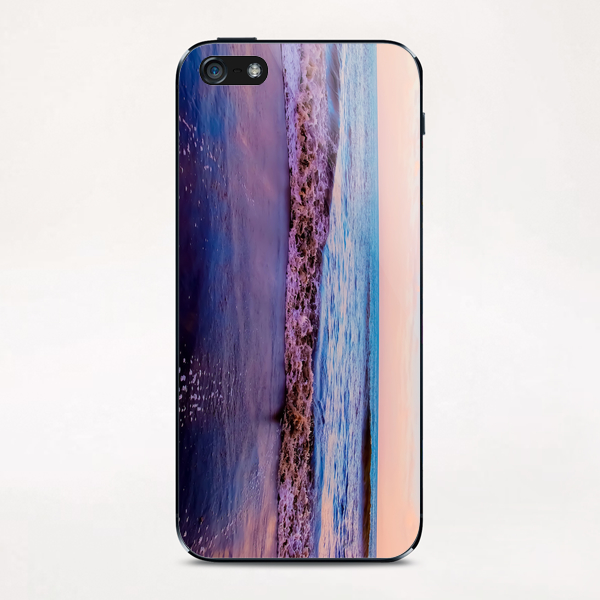 beach sunset with beautiful blue cloudy sky and blue wave in summer iPhone & iPod Skin by Timmy333