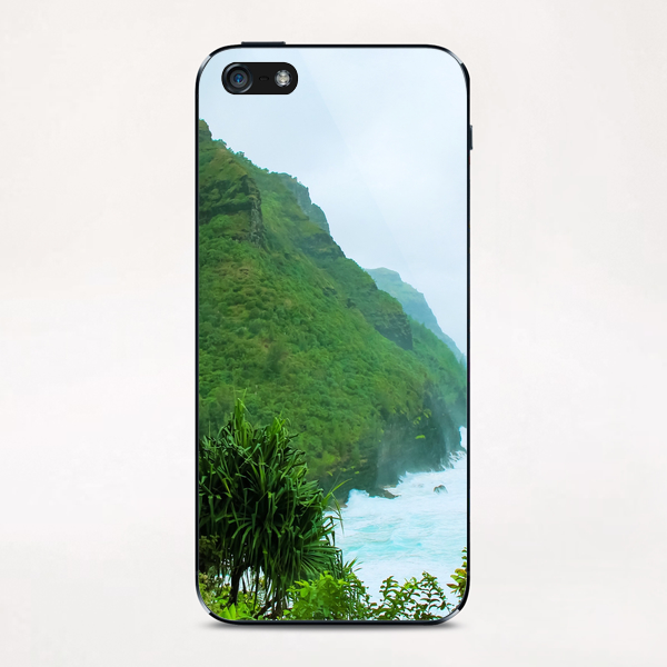 green mountain with blue ocean view at Kauai, Hawaii, USA iPhone & iPod Skin by Timmy333