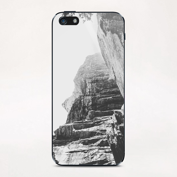 mountain view at Zion national park, USA with summer sunlight in black and white iPhone & iPod Skin by Timmy333