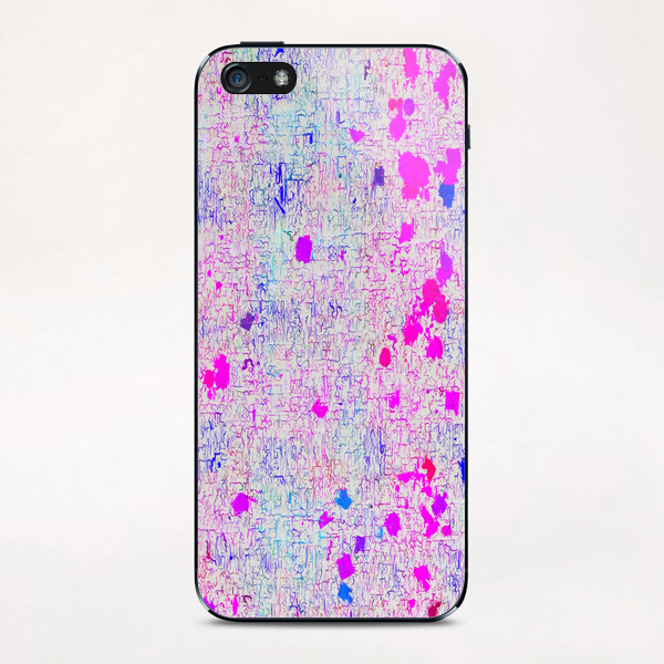 psychedelic abstract art texture background in pink purple blue iPhone & iPod Skin by Timmy333