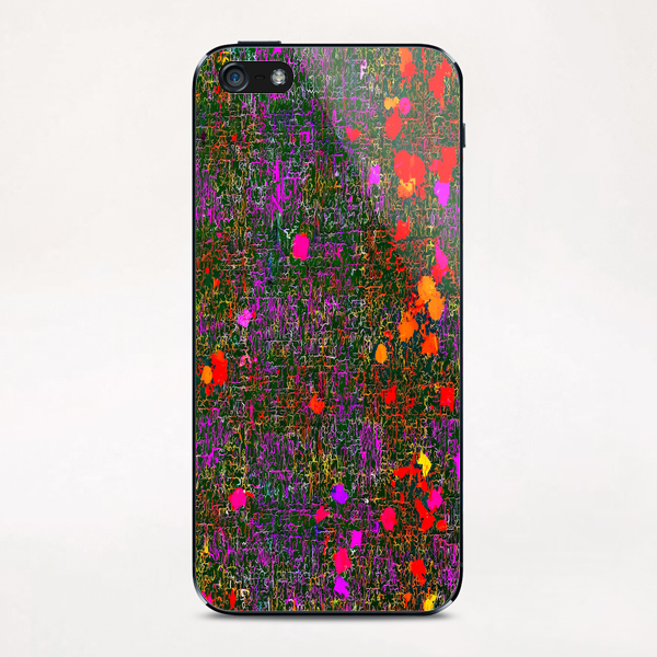psychedelic abstract art texture background in purple red orange pink iPhone & iPod Skin by Timmy333