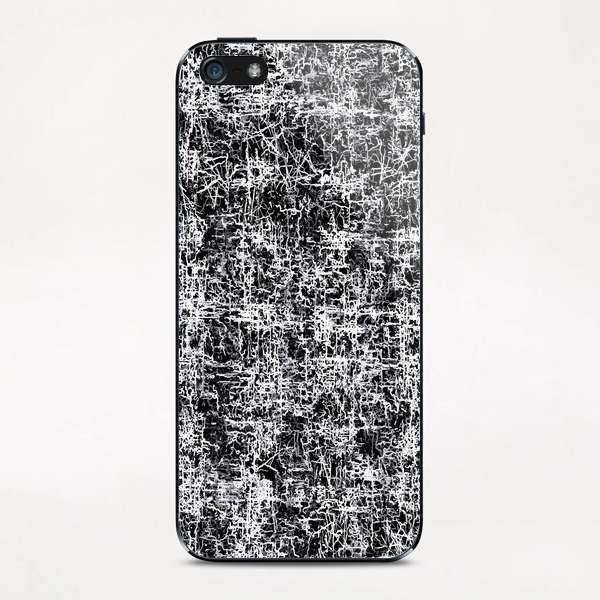 psychedelic abstract art texture background in black and white iPhone & iPod Skin by Timmy333