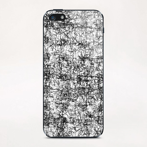 psychedelic abstract art texture in black and white iPhone & iPod Skin by Timmy333