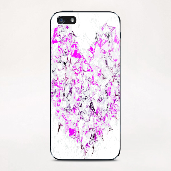 pink heart shape abstract with white abstract background iPhone & iPod Skin by Timmy333