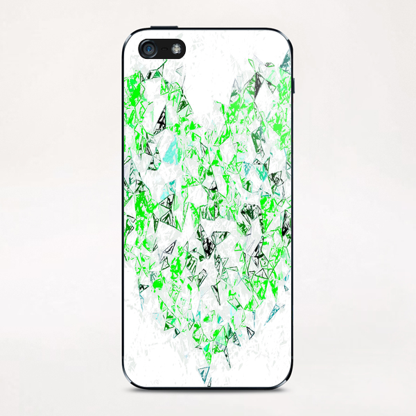 green heart shape abstract with white abstract background iPhone & iPod Skin by Timmy333