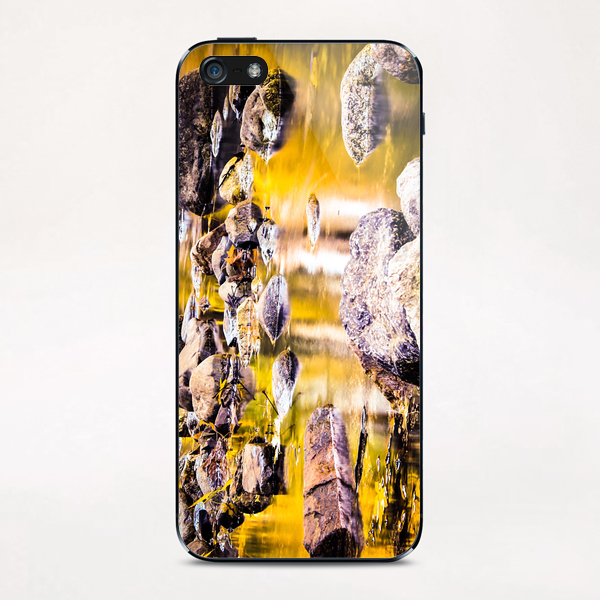 rock and stone in the river with the summer sunset light iPhone & iPod Skin by Timmy333