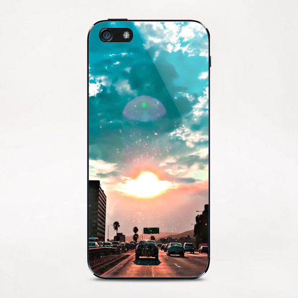 urban road with beautiful cloudy summer sunset sky iPhone & iPod Skin by Timmy333