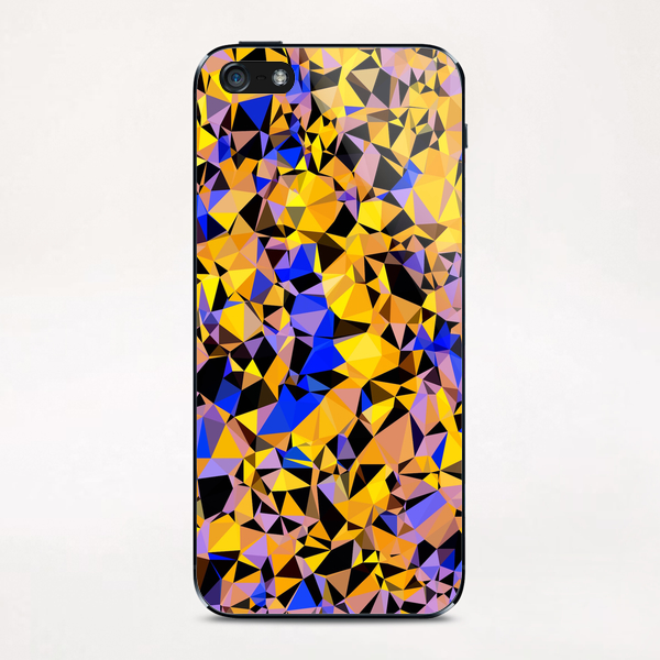 geometric triangle pattern abstract in orange blue yellow iPhone & iPod Skin by Timmy333