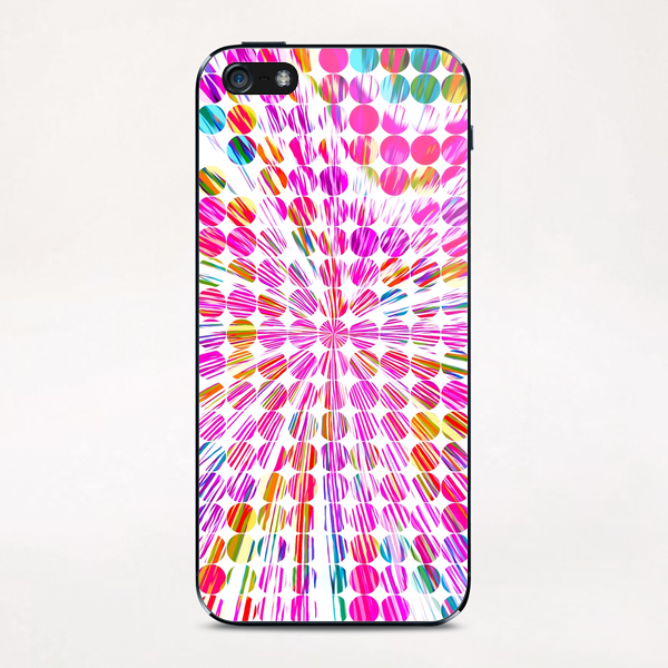 pink blue and yellow circle pattern abstract background iPhone & iPod Skin by Timmy333