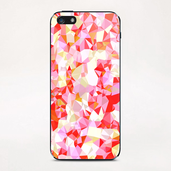 geometric triangle pattern abstract in pink red orange iPhone & iPod Skin by Timmy333