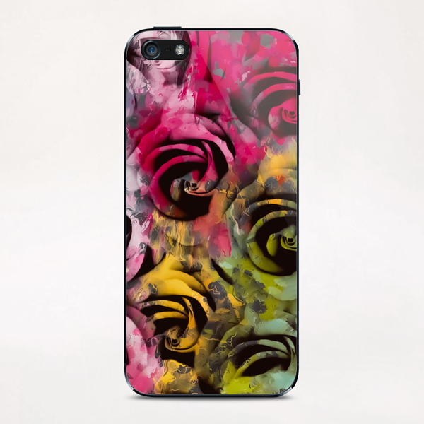 rose texture abstract  with red pink yellow painting abstract background iPhone & iPod Skin by Timmy333