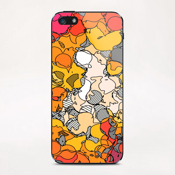 psychedelic graffiti drawing and painting circle pattern in pink orange and yellow iPhone & iPod Skin by Timmy333