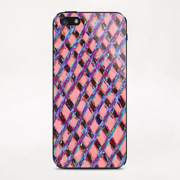 line pattern painting abstract background in pink blue purple iPhone & iPod Skin by Timmy333