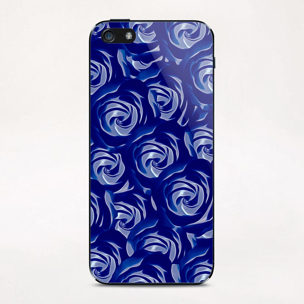 blooming blue rose pattern texture abstract background iPhone & iPod Skin by Timmy333