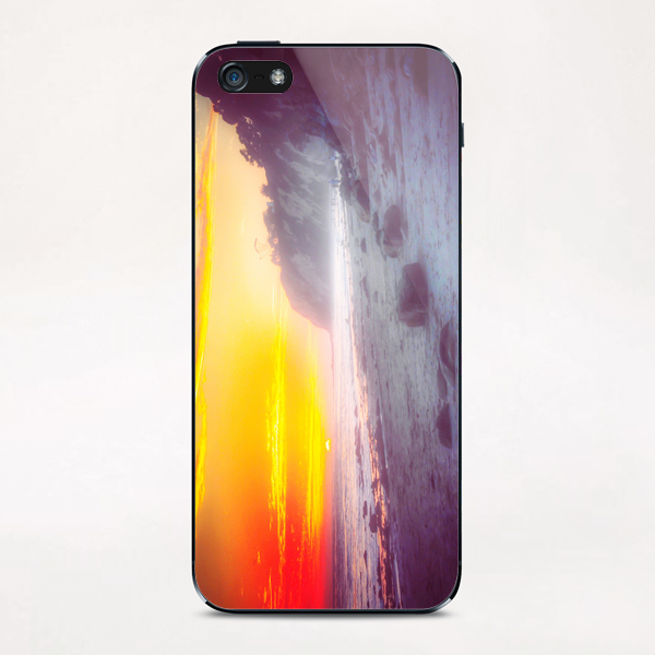 California summer beach sunset with beautiful cloudy sky iPhone & iPod Skin by Timmy333