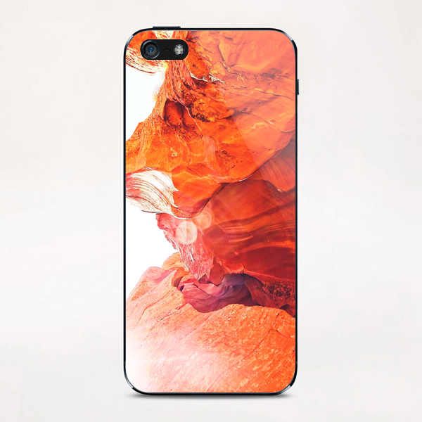 texture of the orange rock and stone at Antelope Canyon, USA iPhone & iPod Skin by Timmy333