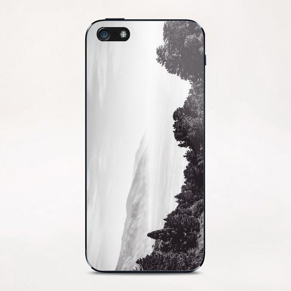 Beautiful ocean view with forest front view at Big Sur, California, USA in black and white iPhone & iPod Skin by Timmy333