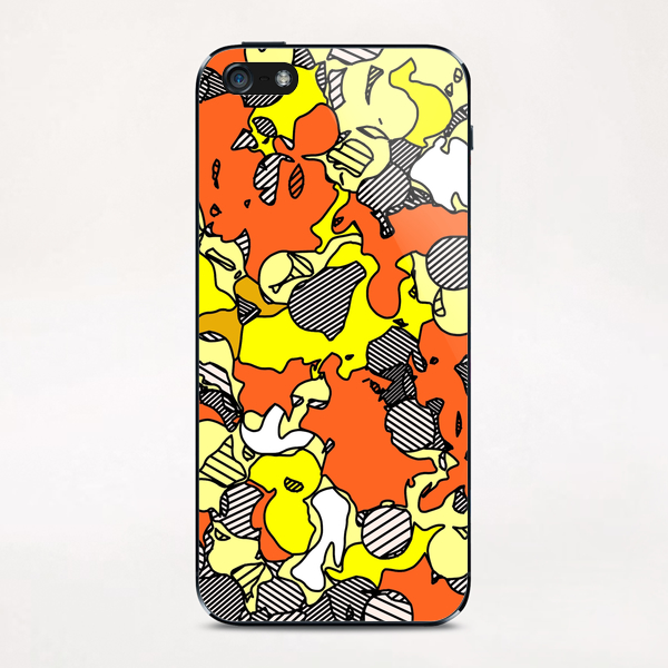 psychedelic graffiti drawing and painting abstract in orange and yellow iPhone & iPod Skin by Timmy333