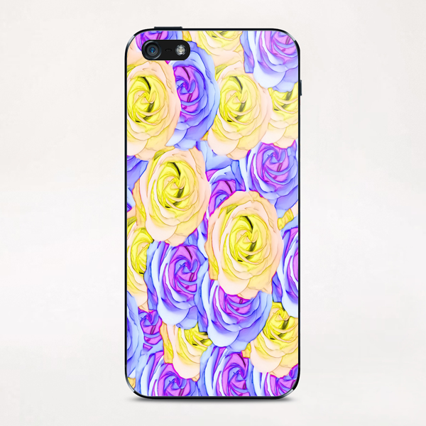 blooming rose texture pattern abstract background in yellow and pink iPhone & iPod Skin by Timmy333