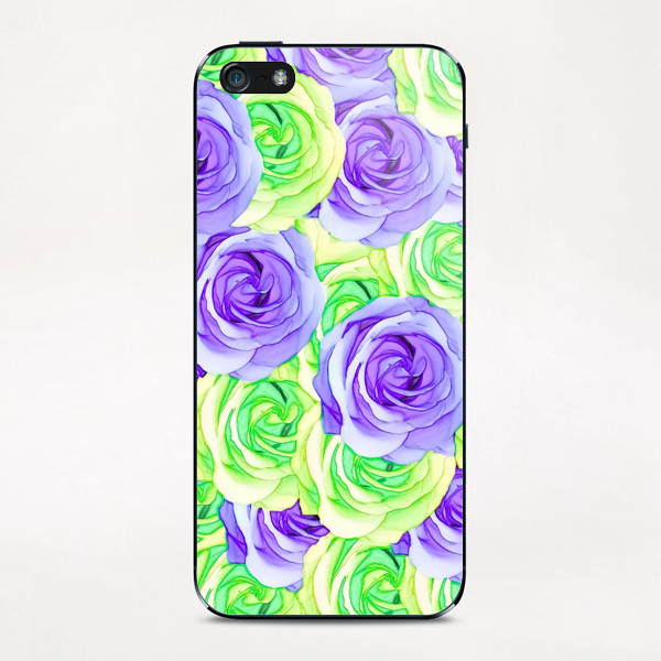 purple rose and green rose pattern abstract background iPhone & iPod Skin by Timmy333