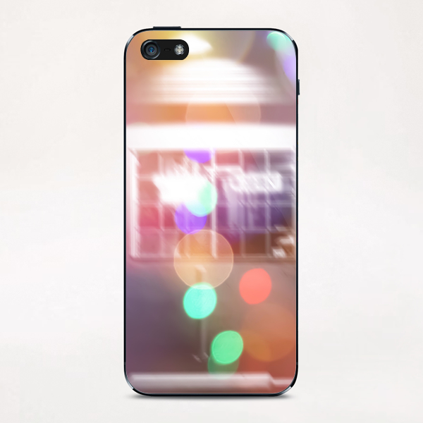 restaurant in the city with the colorful night light bokeh abstract iPhone & iPod Skin by Timmy333